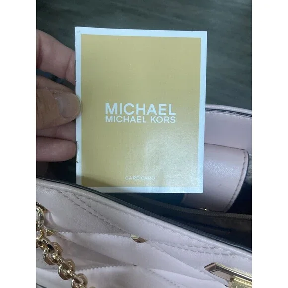 MICHAEL KORS Serena Large Shoulder Tote Blush Pink Gold Hardware With Wallet - Picture 14 of 16